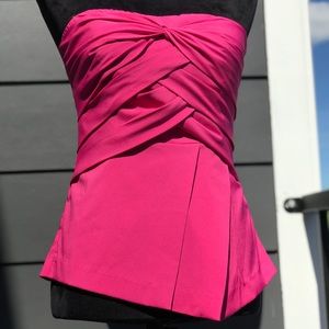 Strapless faux wrap top